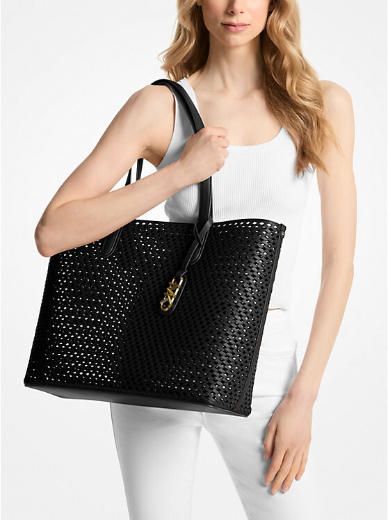 

Сумка Michael Kors Eliza Extra-Large Hand-Woven Leather Tote, черный