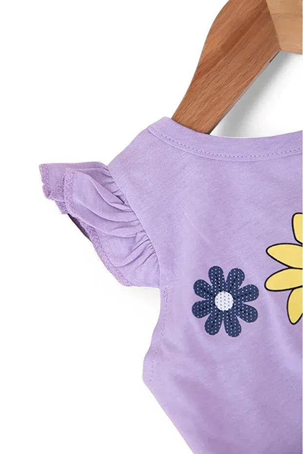 Детский комплект для девочек с цветочным принтом Voyyo Kids Baby, Lila — фото 4