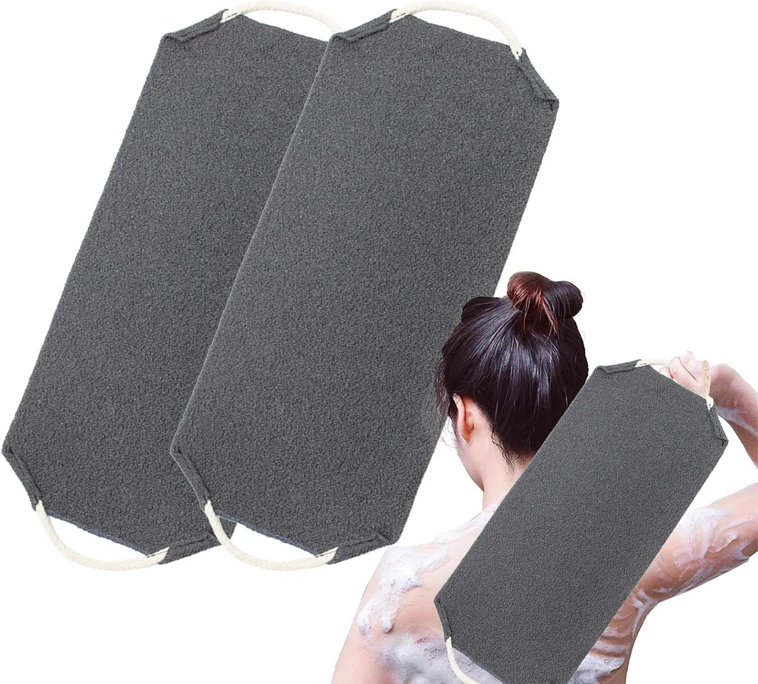 Скребок для спины, 2 шт, Nylon, 45x20 см, Dark Grey No-brand product