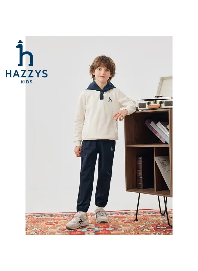 Брюки спортивные с эластичным поясом, модель Boys' Elastic Sports Style Woven Long Pants, Hazzys, темно-синий