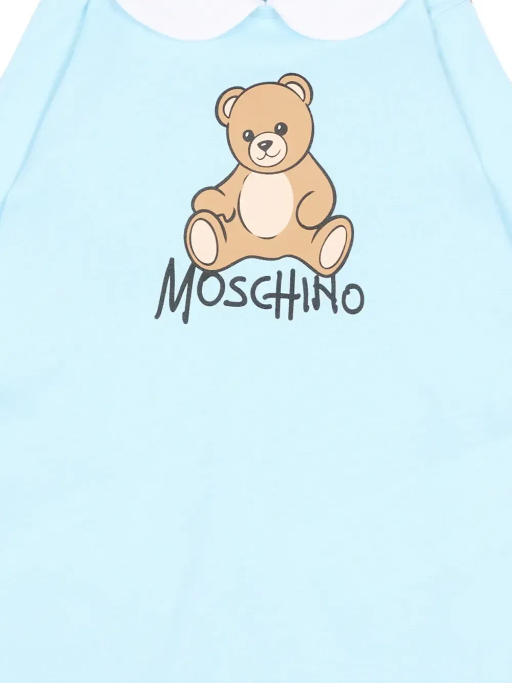 Пижама с круглым ворником Медвежонок Moschino Kids, синий — фото 3