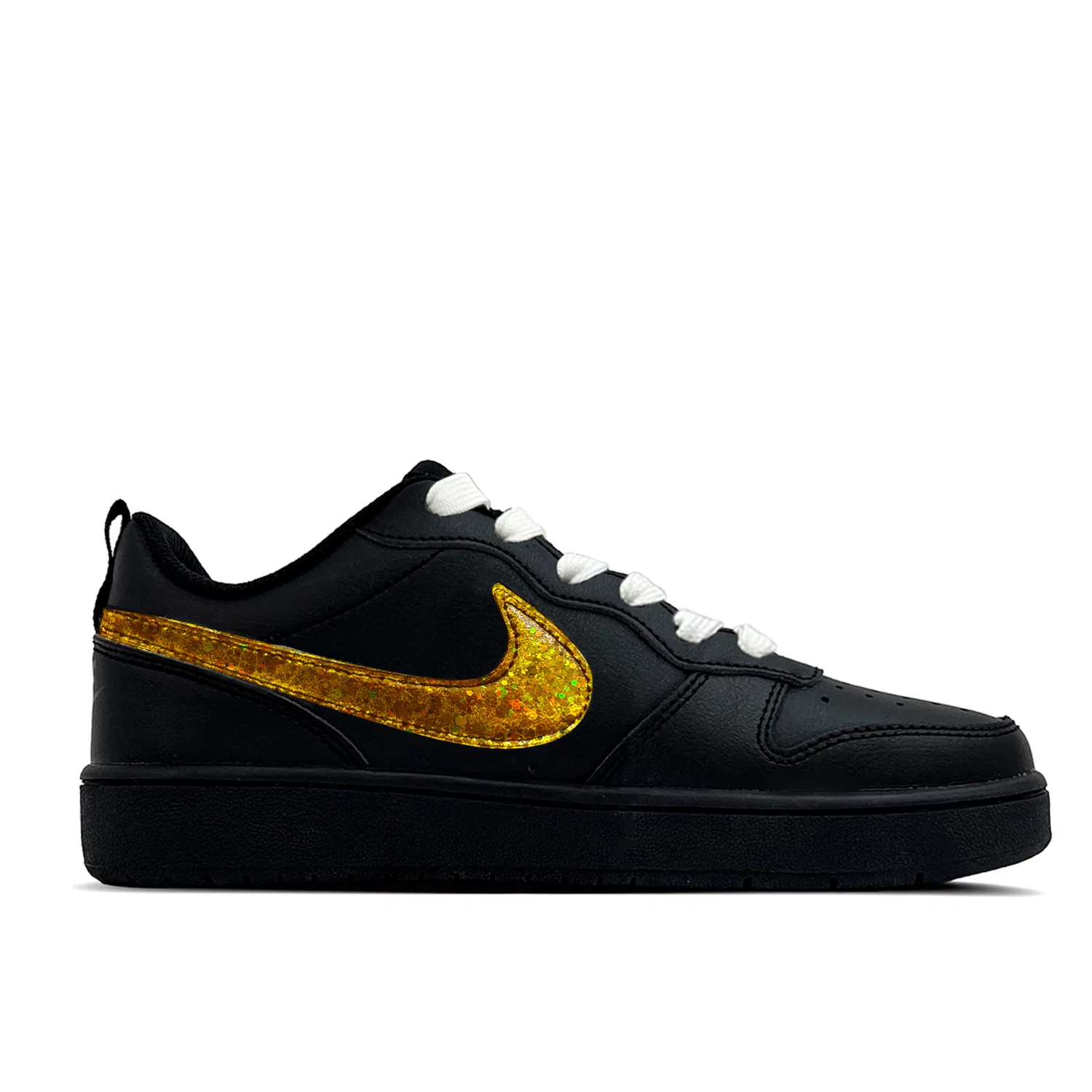 Детское скейтбординг-обувь с золотыми блестками, Court Borough, Nike — фото 3
