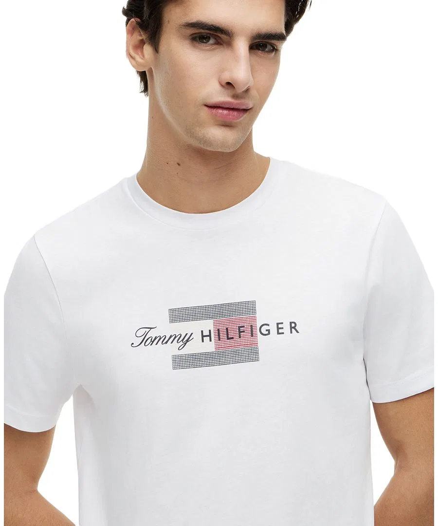 Футболка с коротким рукавом Script Flag Tommy Hilfiger, White — фото 3