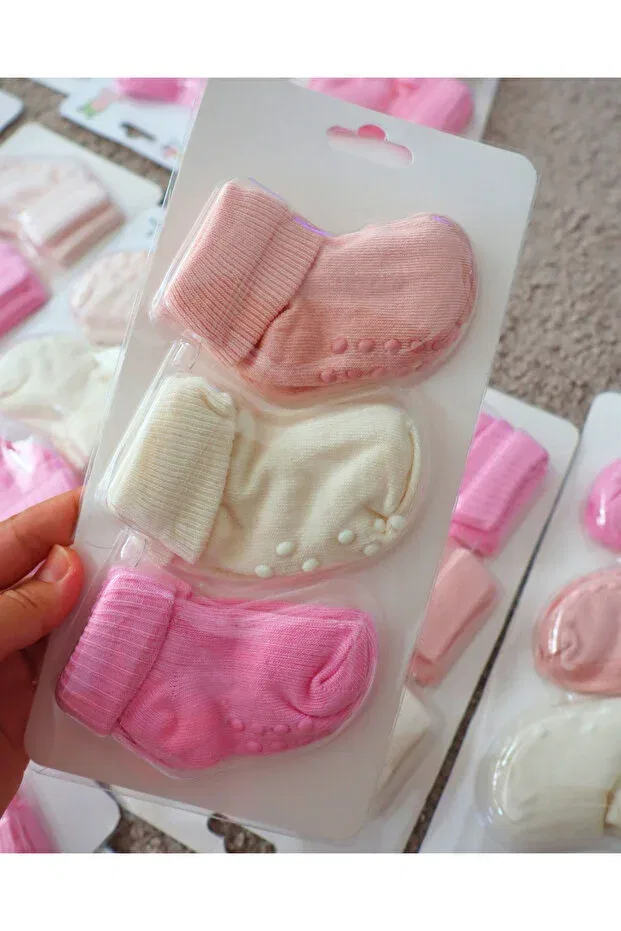 Детские носки для новорожденных хлопковые набор 3 шт Eid 3-pack newborn organic cotton soft baby colorful socks Tinyalp, Metallic