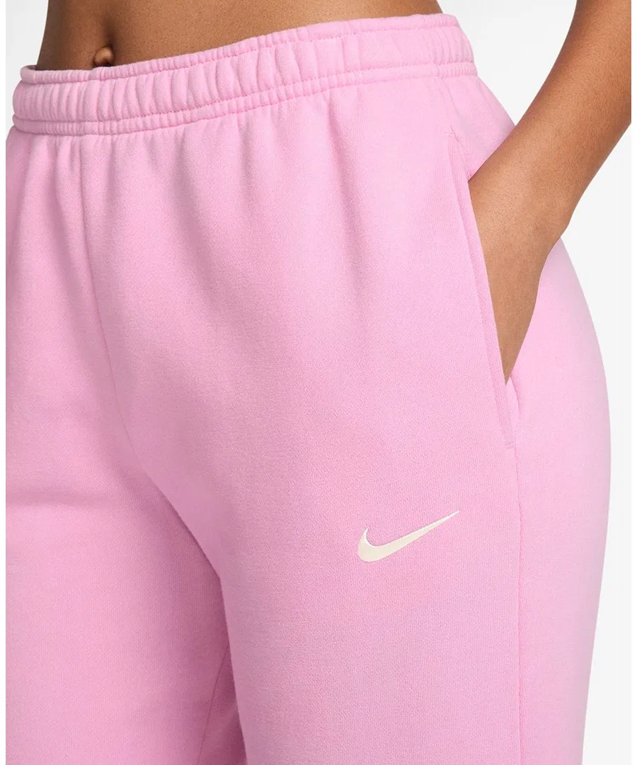 Джоггеры из флиса с утягивающим поясом Nike, Pink Rise Sail — фото 2