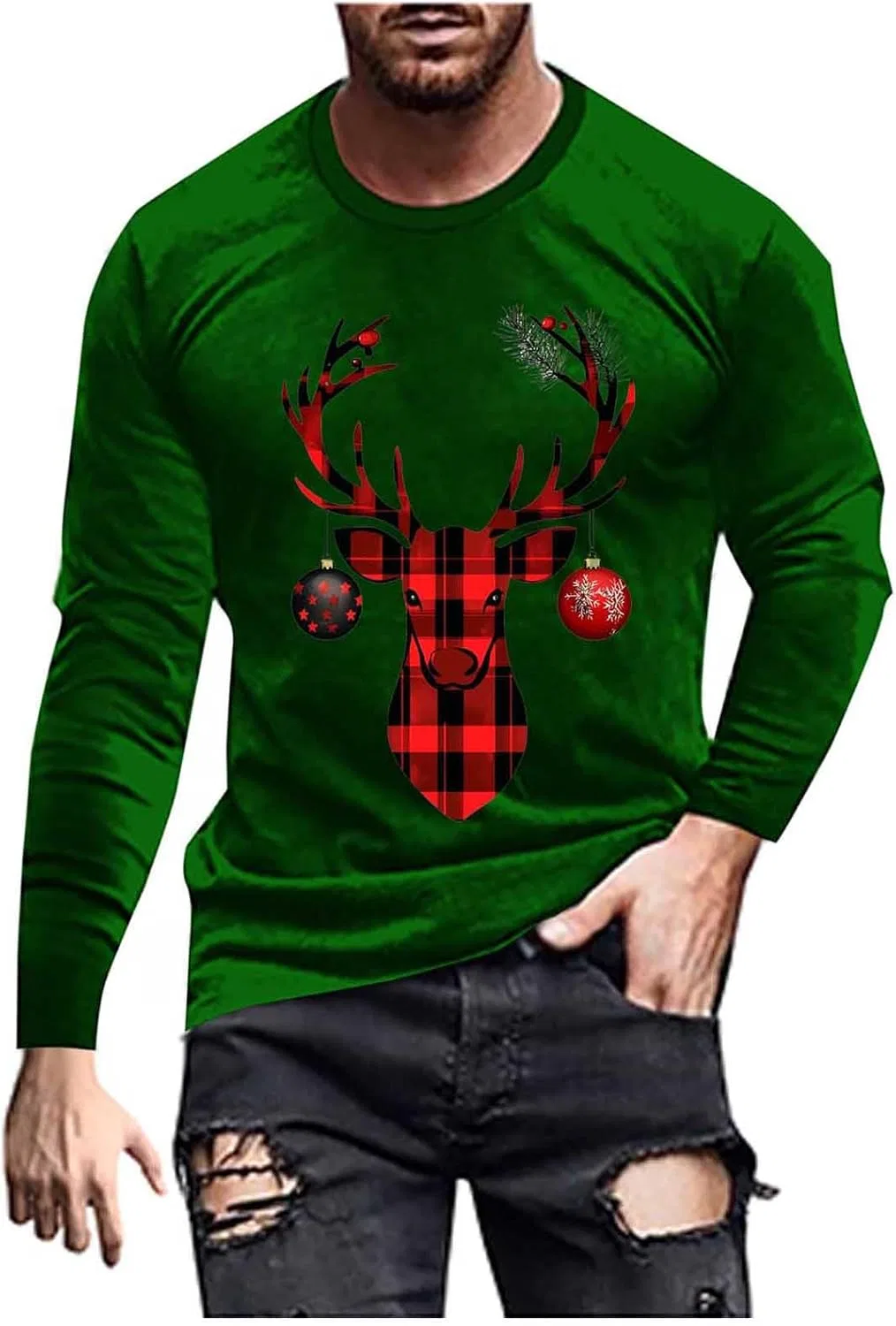 Мужская футболка с принтом Christmas, Green