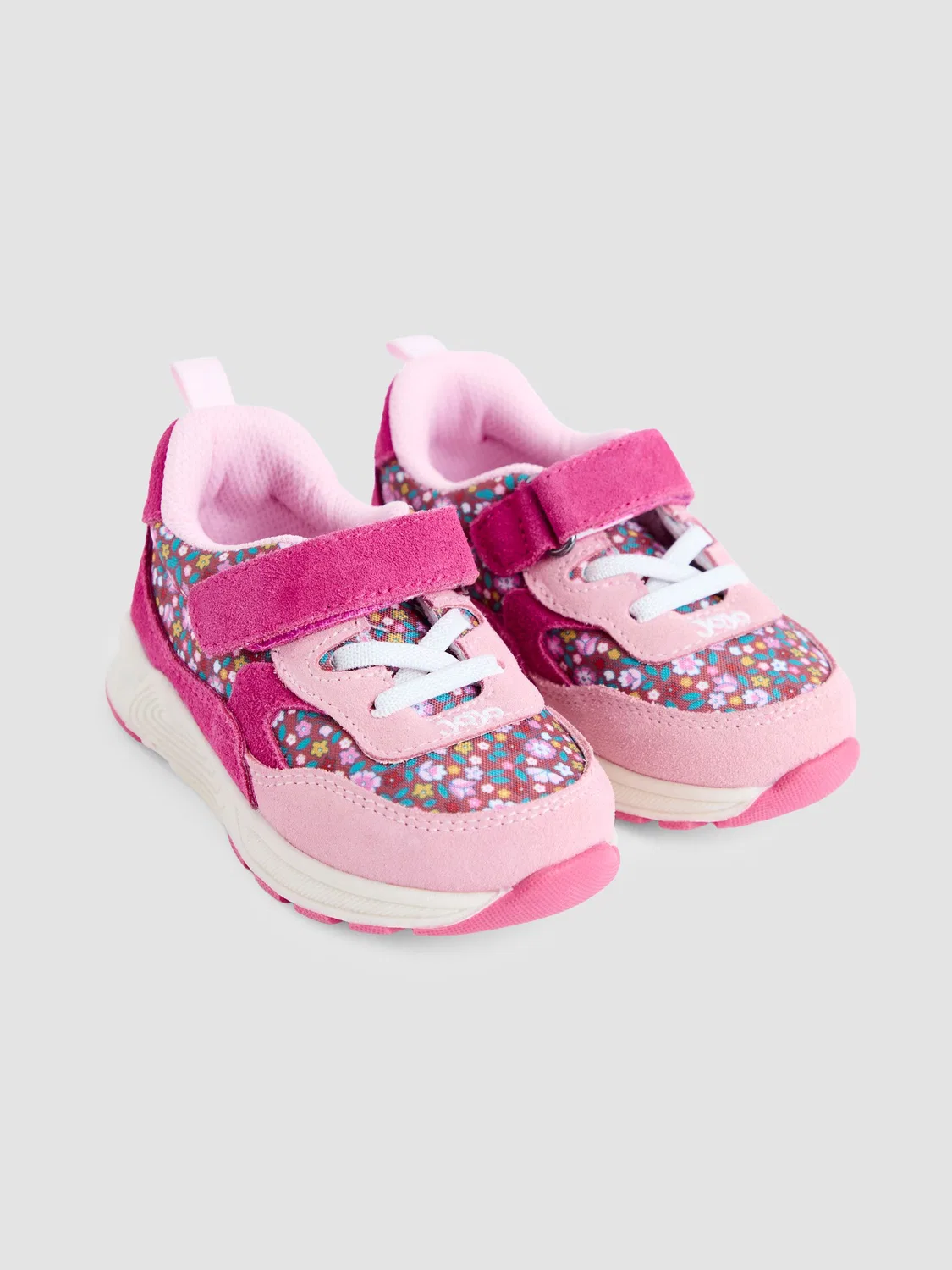 Кроссовки на липучке JoJo Maman Bébé, розовый цвет в цветочек