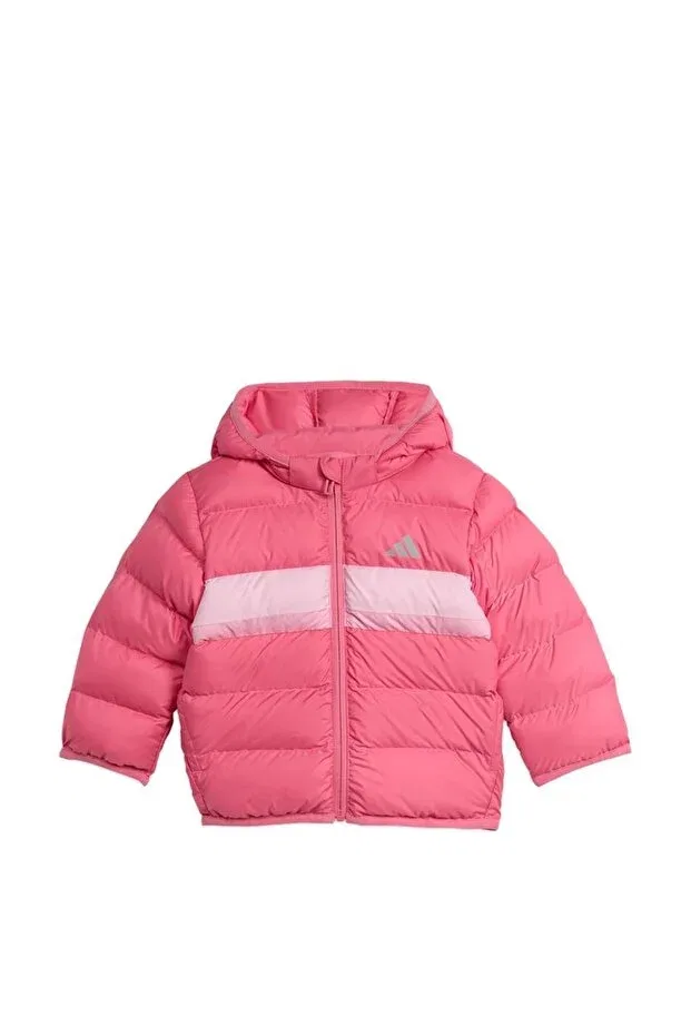 Детское зимнее пальто для девочек с капюшоном Basics Adidas, Pink — фото 2