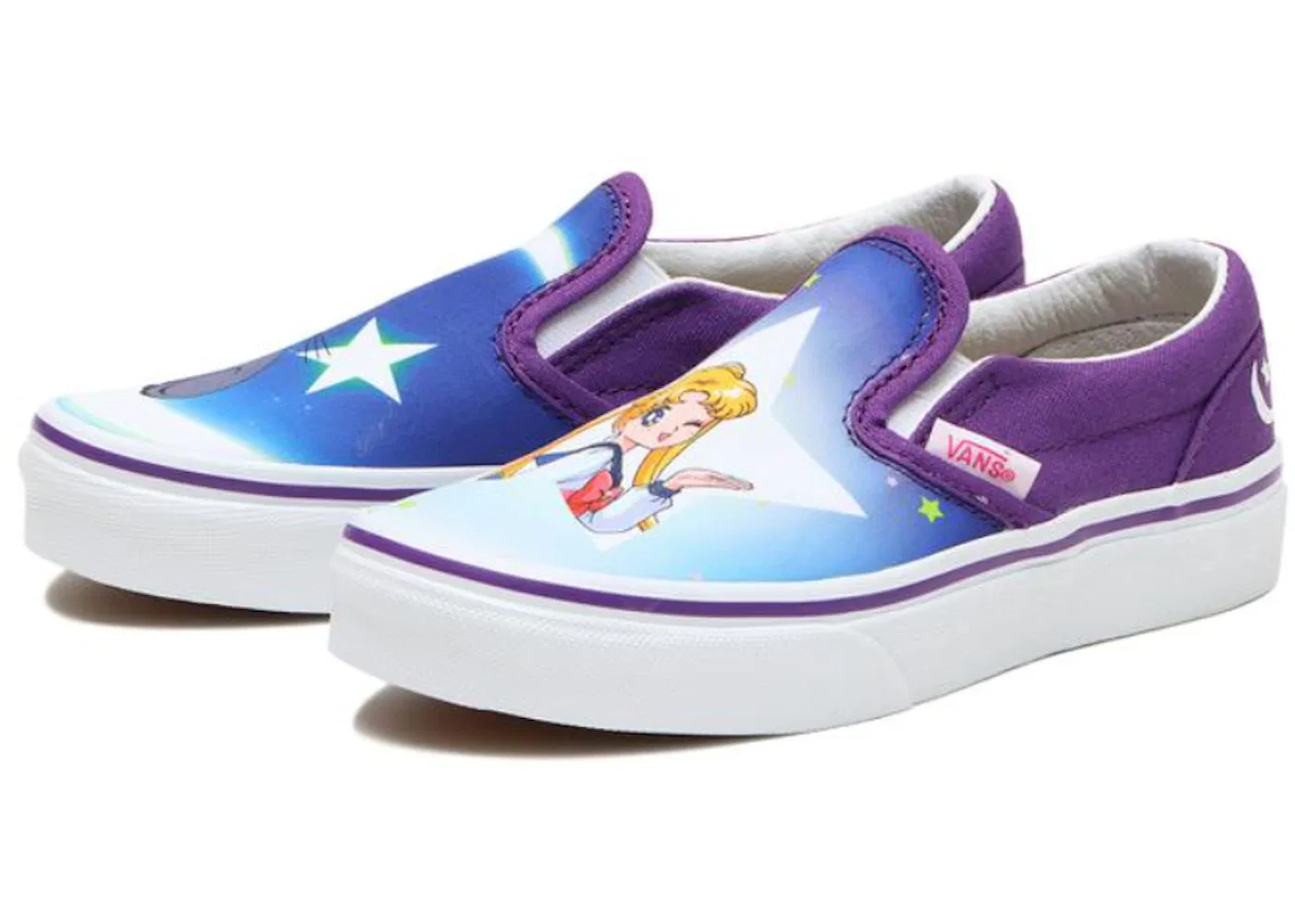 Детские кеды с принтом Vans Classic Slip-On Vans, Purple/Black/White