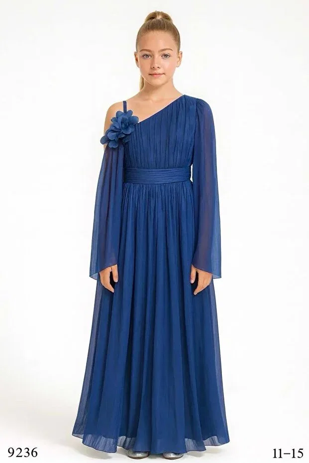 Детское платье для девочек с длинным рукавом Miss Helina, Navy Blue