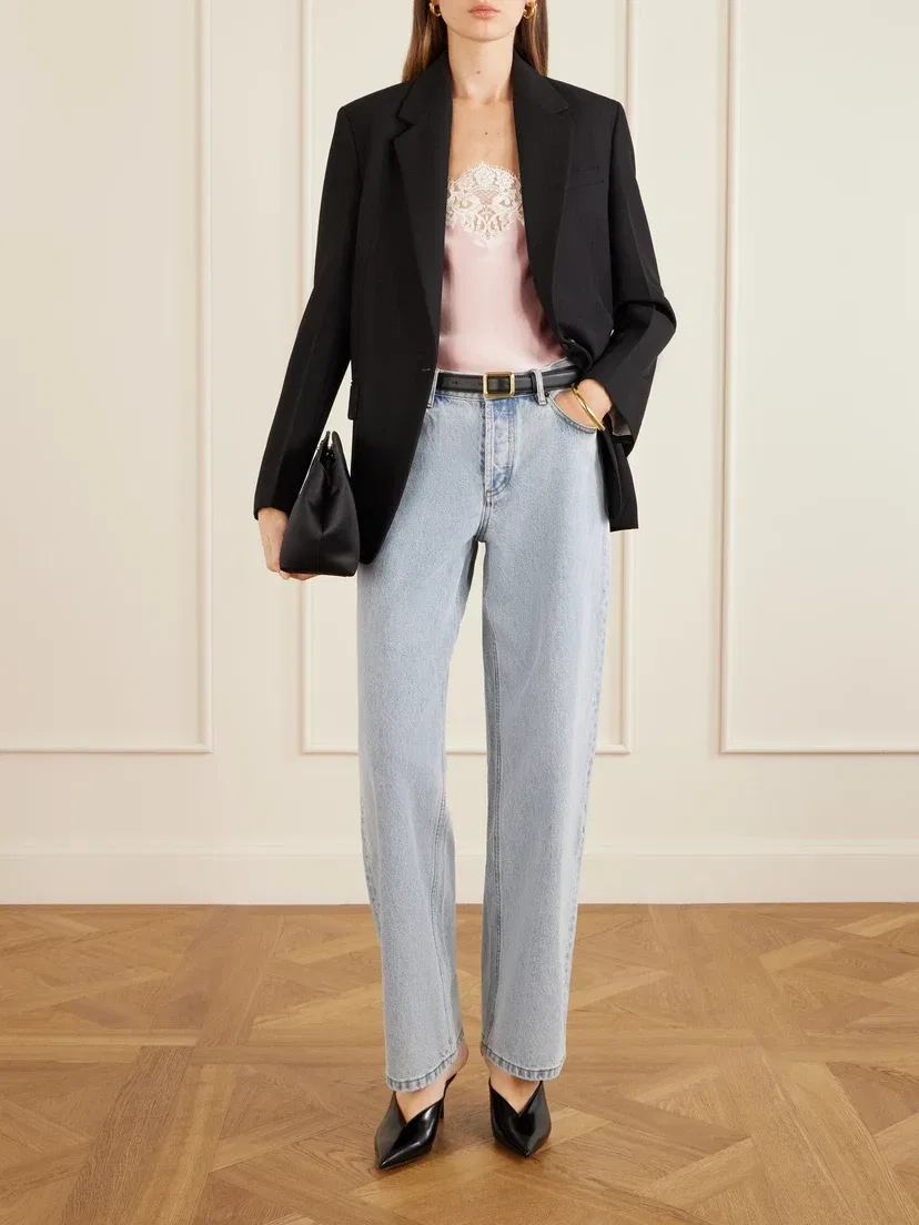 Сатиновая майка, отделанная кружевом STELLA MCCARTNEY, розовый — фото 2