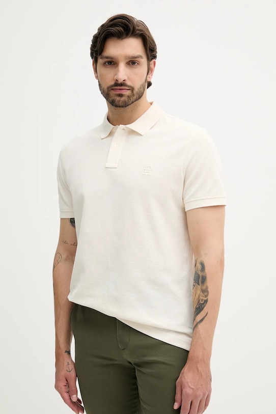 

Хлопковая поло Tommy Hilfiger, бежевый