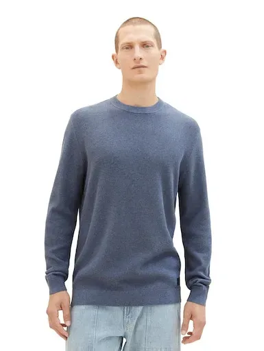 

Свитер с круглым вырезом TOM TAILOR в крапинку, цвет Vintage Indigo Blue