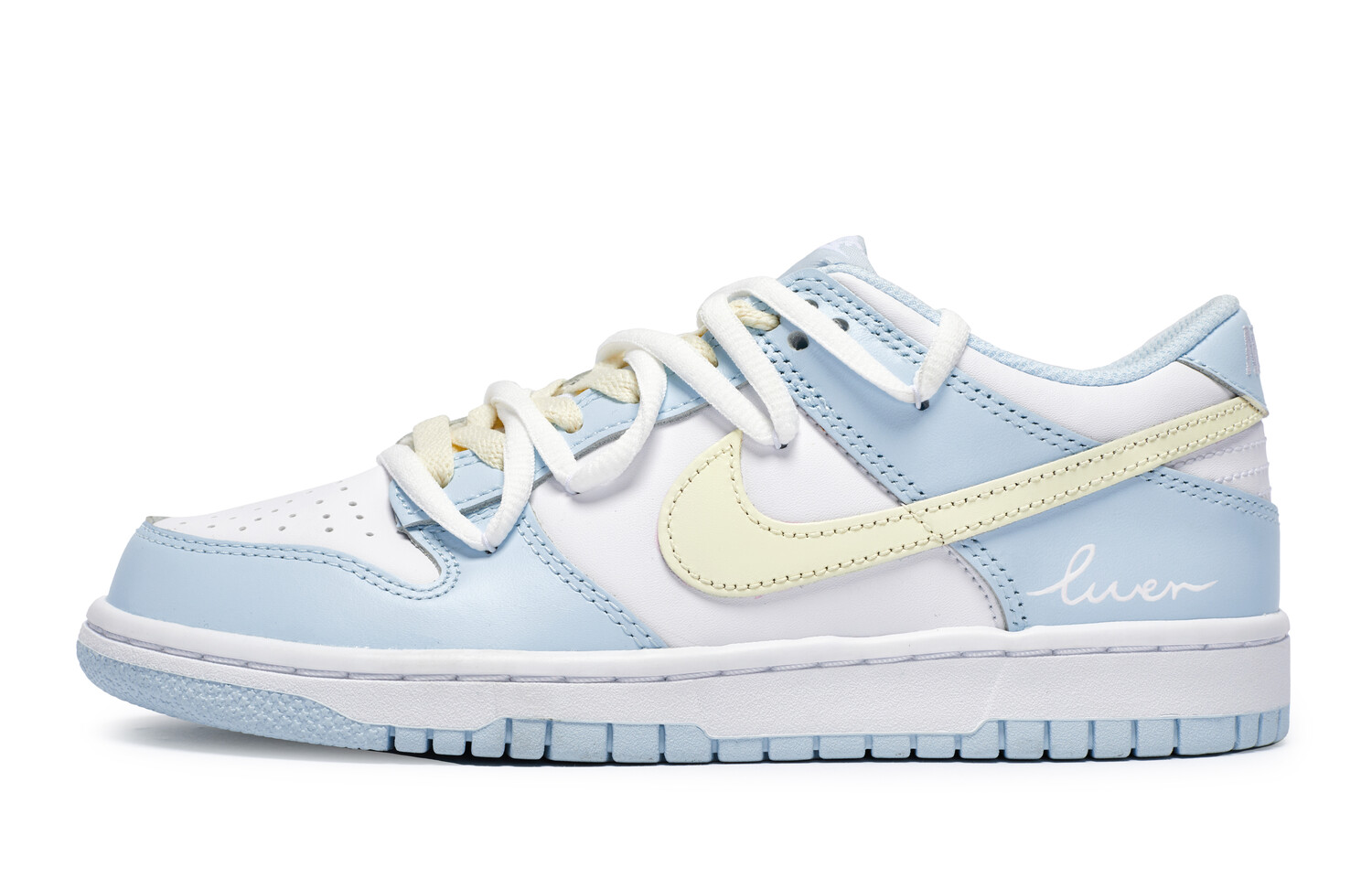 

Кроссовки Nike Dunk Skateboarding Shoes Women's Low-top Blue/ White//Yellow, синий/белый/желтый
