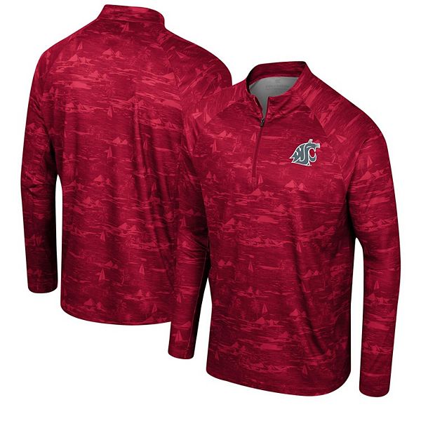 

Мужская малиновая куртка washington state cougars carson raglan quarter-zip Colosseum
