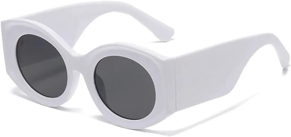 

Модные большие овальные женские солнцезащитные очки в стиле ретро, ​​гелевые, цветные, с защитой от УФ-излучения UV400, мужские градиентные UUPTTPL, White Gray