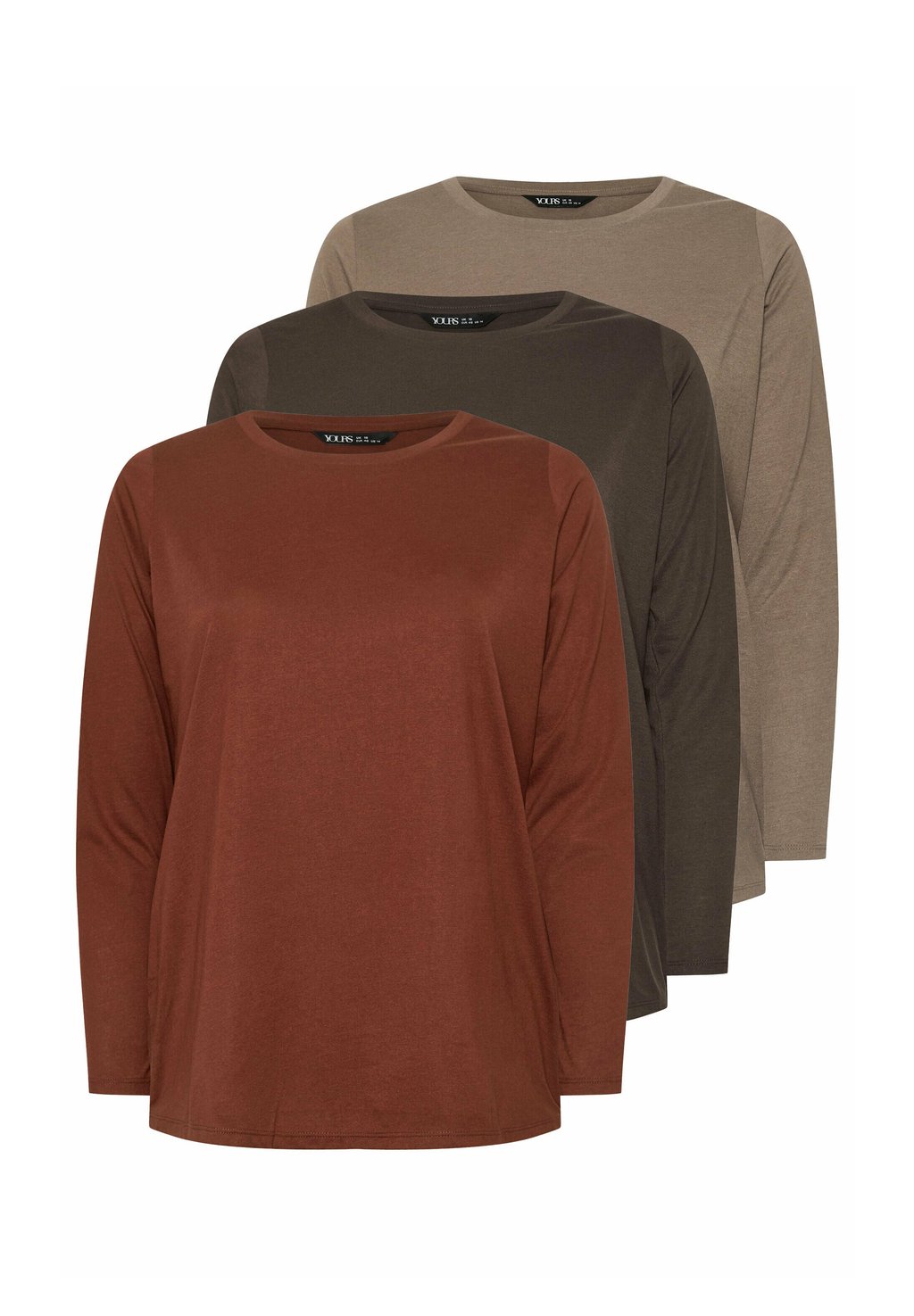 

Топ с длинными рукавами 3 PACK Yours Clothing, темно-красный