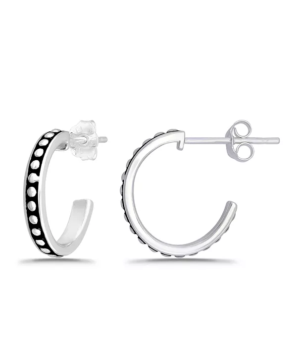 

Овальные серьги-полукольца из оксидированной стали Macy'S, silver