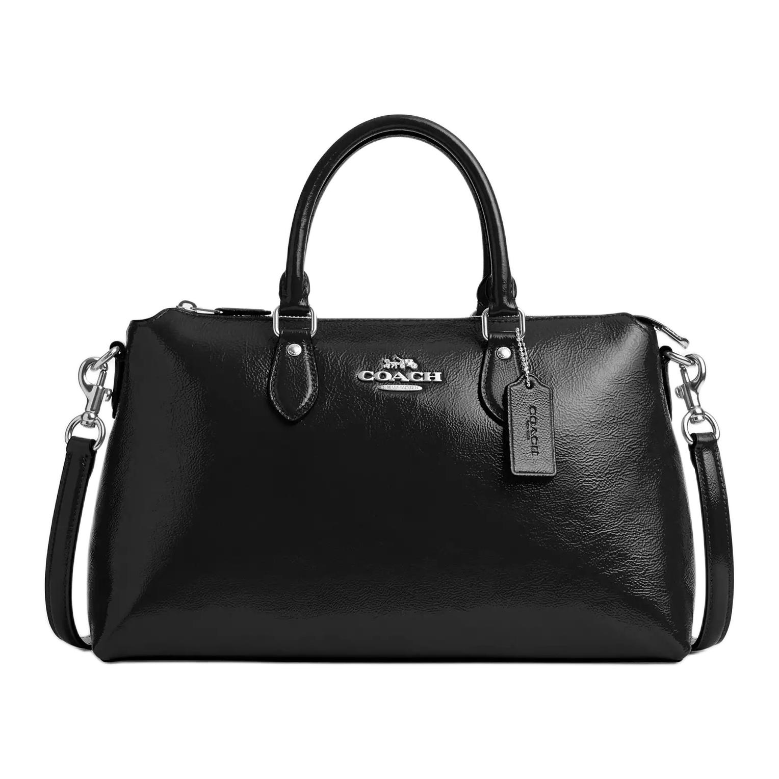 

COACH Женская черная кожаная сумка через плечо