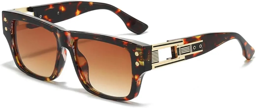 

Мужские солнцезащитные очки UV400 в стиле ретро с заклепками; женские солнцезащитные очки с градиентным покрытием и полой конструкцией UUPTTPL, Leopard Tea Gradient