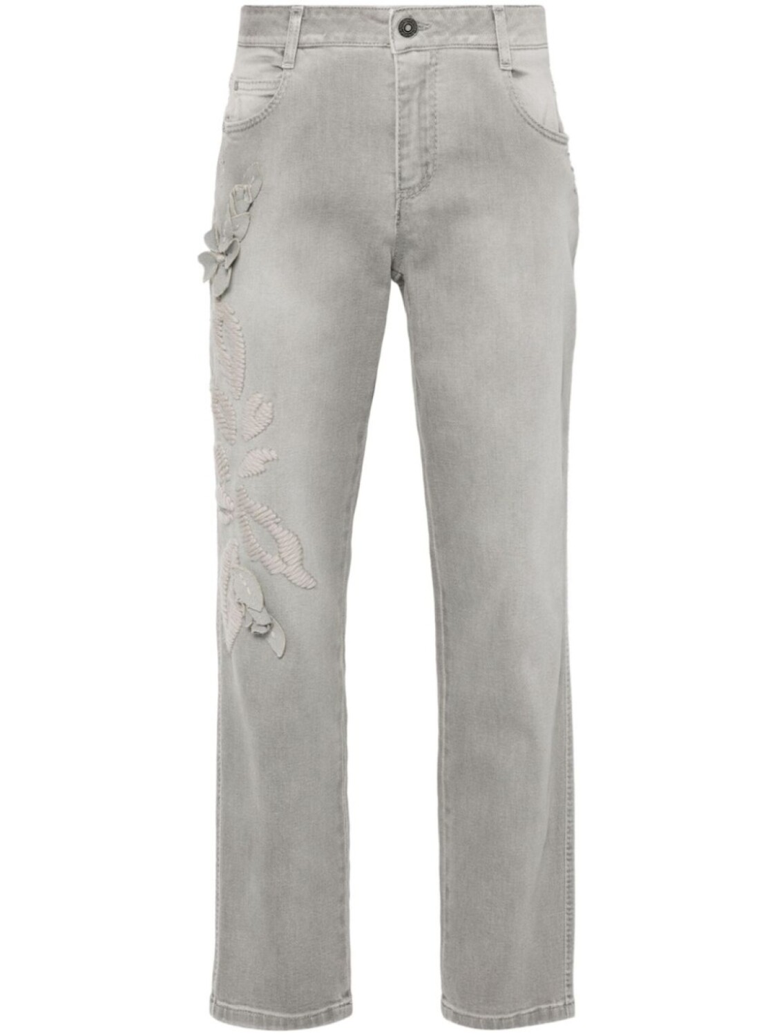 

Ermanno Scervino прямые джинсы с вышивкой, серый