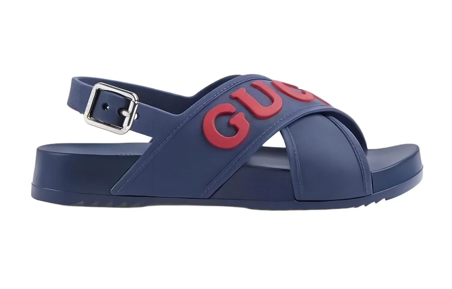 Детские сандалии с плоской подошвой и резиновым логотипом GUCCI, Blue — фото 3
