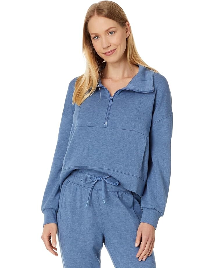 

Толстовка TravisMathew Skyloft Soft 1/2 Zip, цвет Heather Moonlight Blue