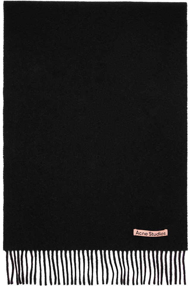

Узкий шерстяной шарф с бахромой Acne Studios, черный