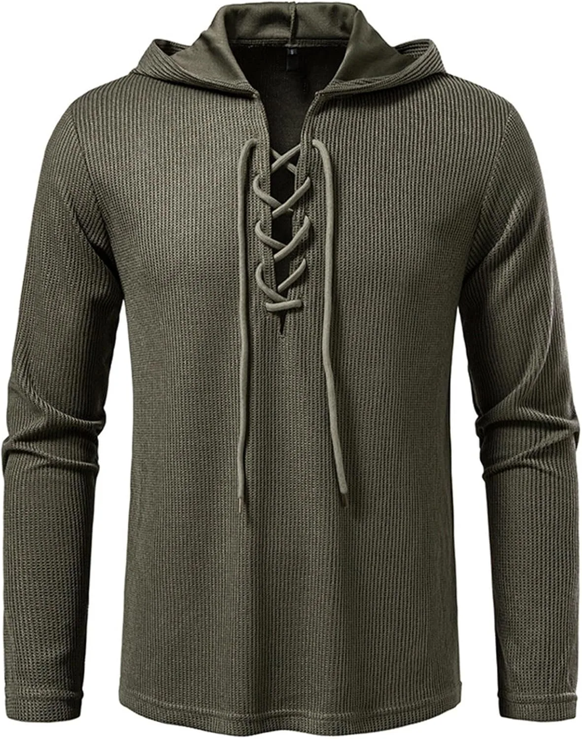 

Мужской худи в средневековом стиле с длинными рукавами и шнуровкой QUNPIU