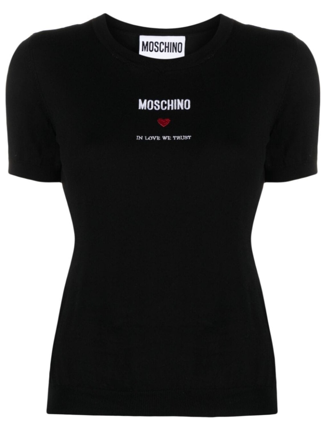 

Moschino трикотажный топ с вышитым логотипом, черный