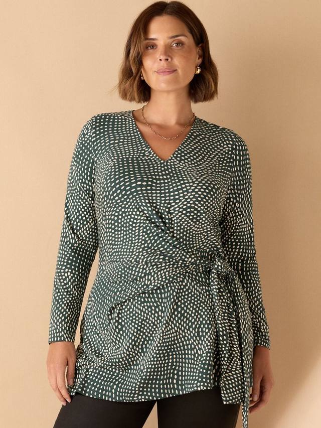 

Топ с V-образным вырезом и боковыми завязками Curve Spot Live Unlimited, Green