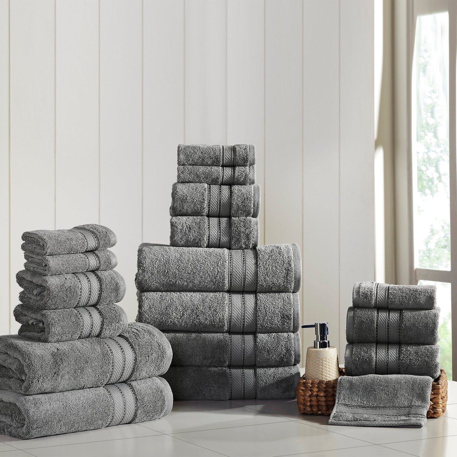 

Набор полотенец SpunLoft Modern Threads, 18 предметов, цвет Charcoal