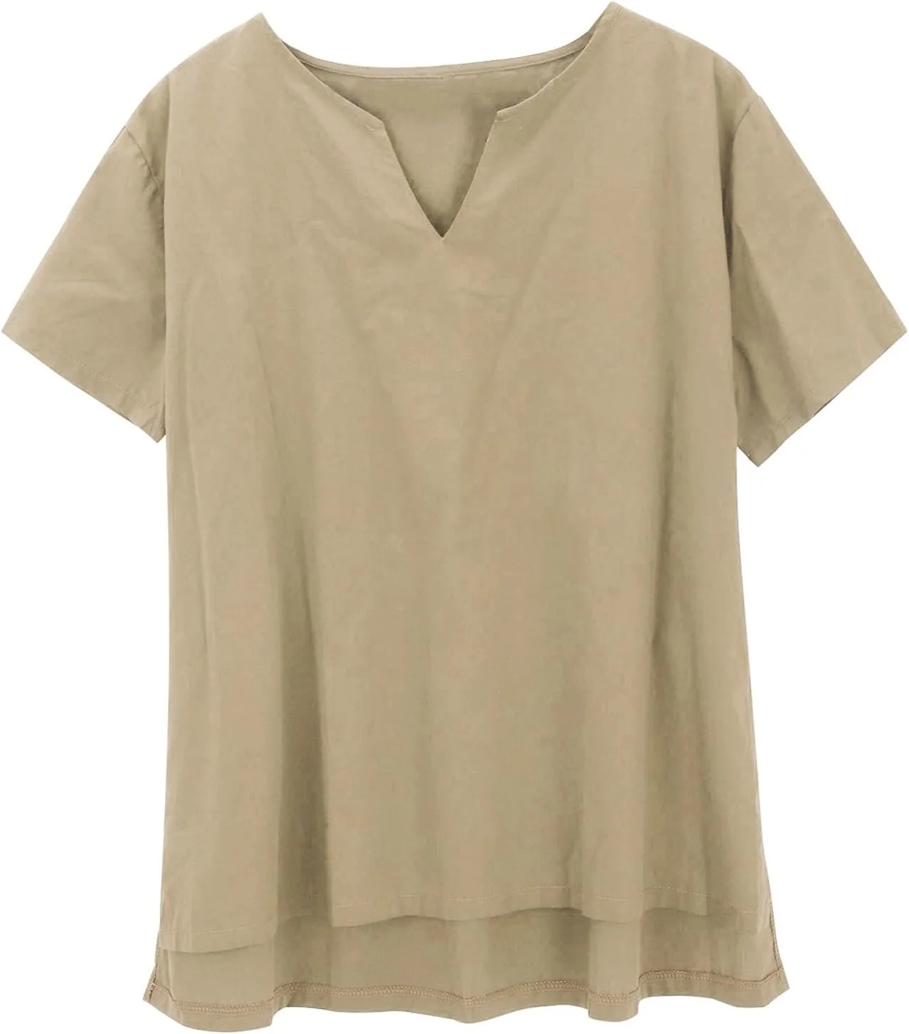 

Мужская футболка V-образного выреза Casual, летняя, из хлопка и льна