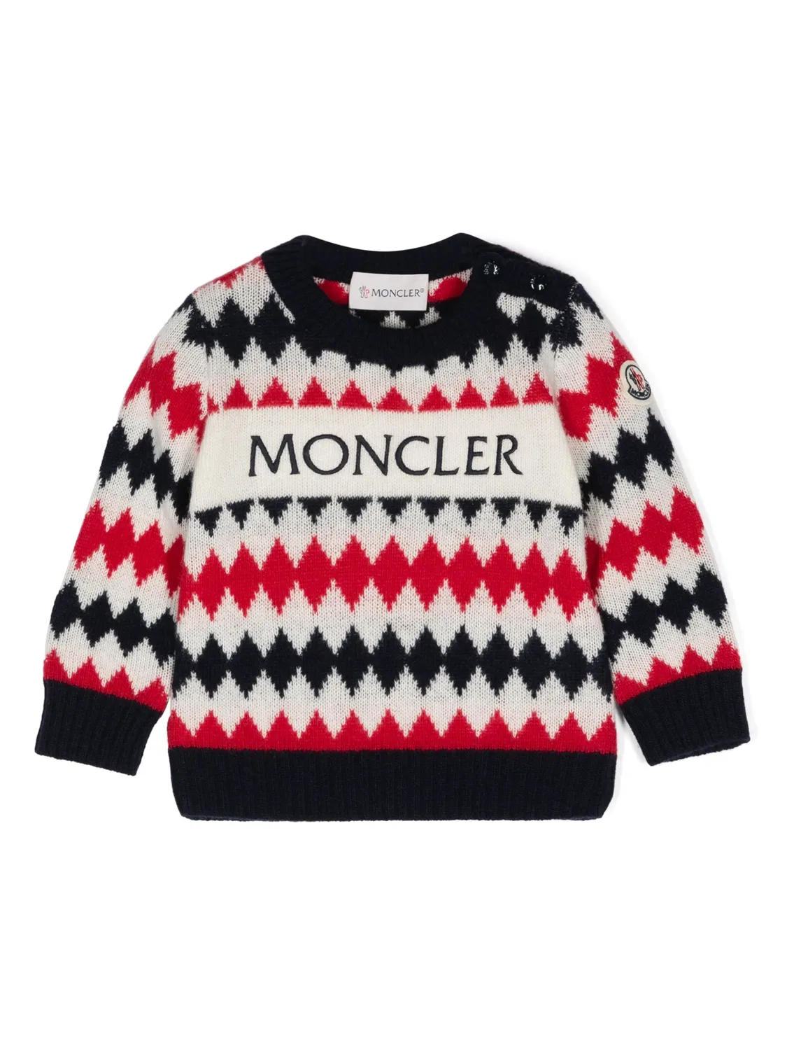 Свитер с вышитым логотипом MONCLER GENIUS, синий