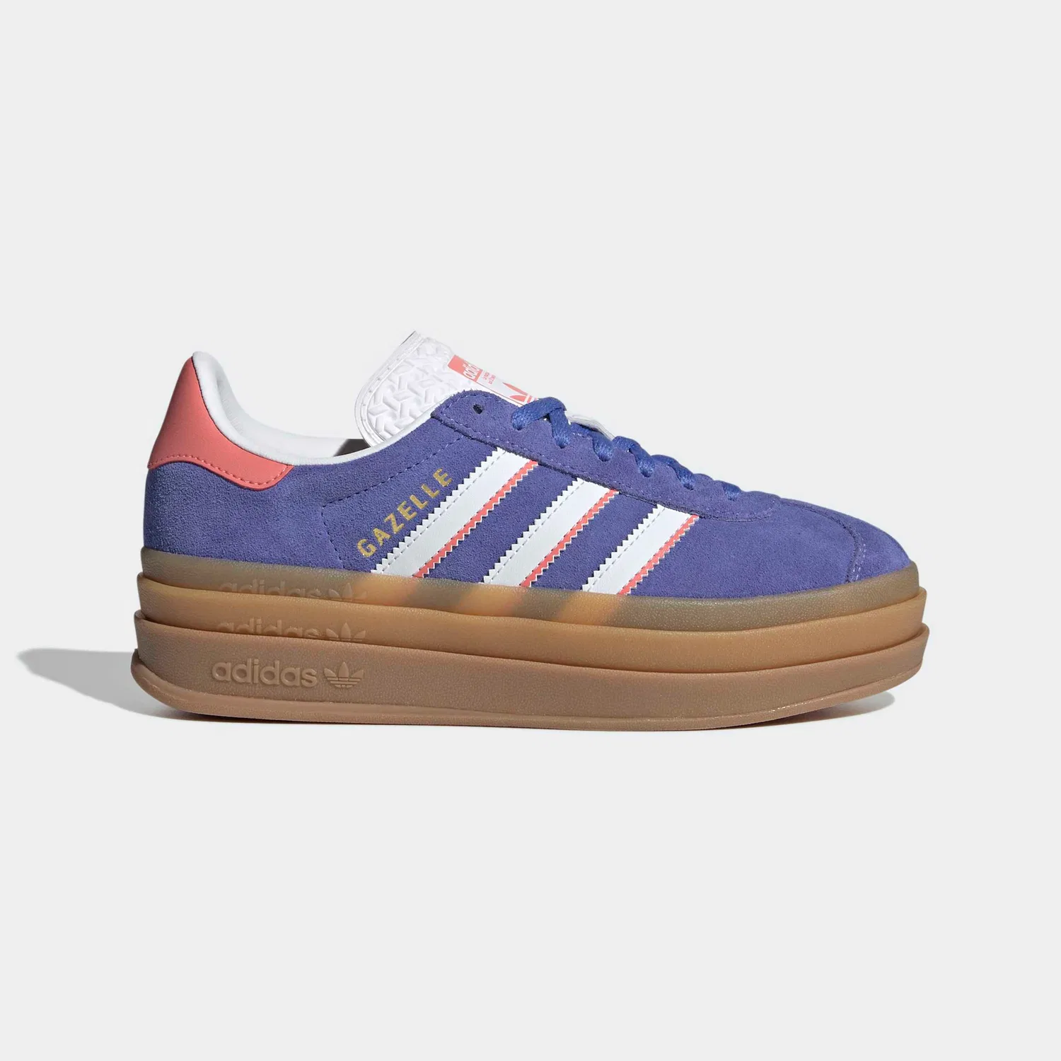 Детские платформенные кроссовки Gazelle Bold Adidas Originals, Real Lilac/Ftwr White/Gold Metallic — фото 2