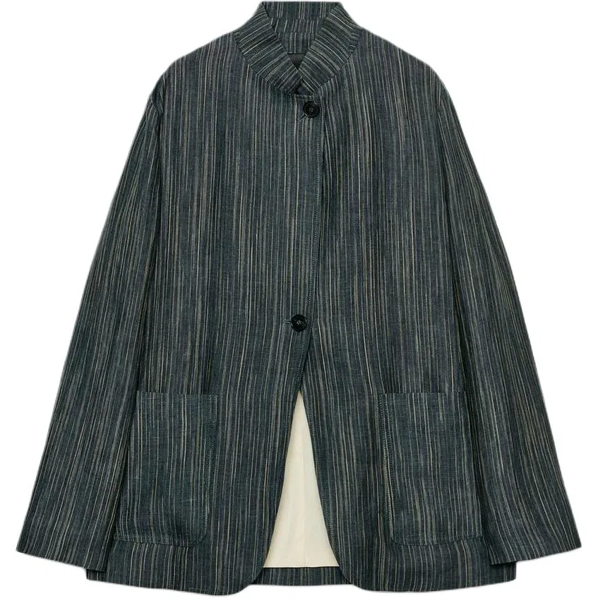 Женский деловой костюм со стойкой Blue Gray ZARA, Blue Gray