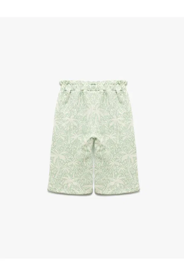 Детские брюки для девочек широкие с принтом Koton, Green Patterned — фото 2
