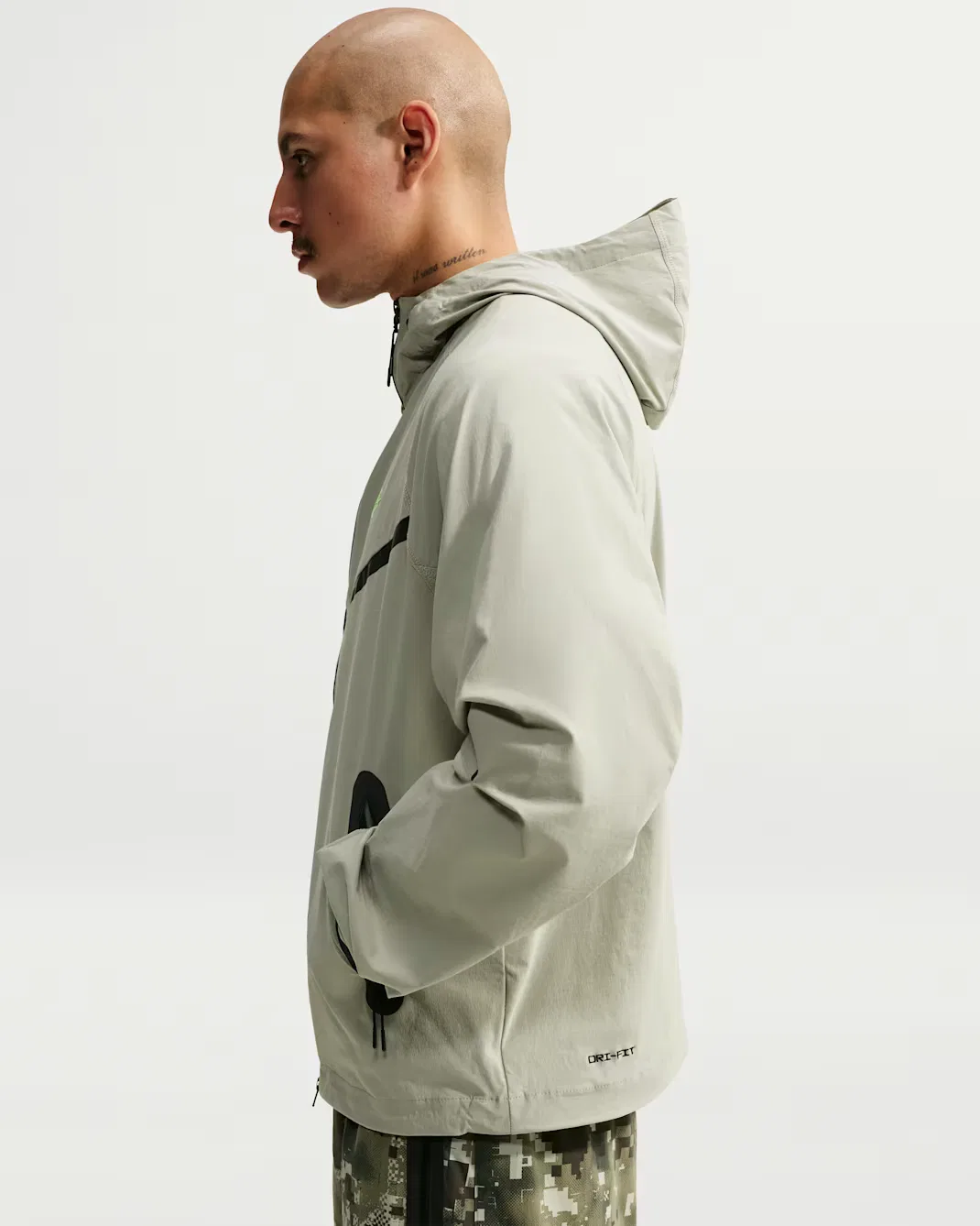 Мужская ветровка Dri-FIT Woven на молнии Nike Tech, Spruce Fog/Spruce Fog/Barely Volt — фото 2