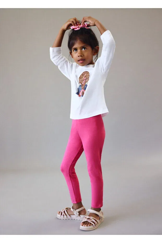 Детские леггинсы для девочек хлопковые Long Leggings 748 Mayoral, Pink