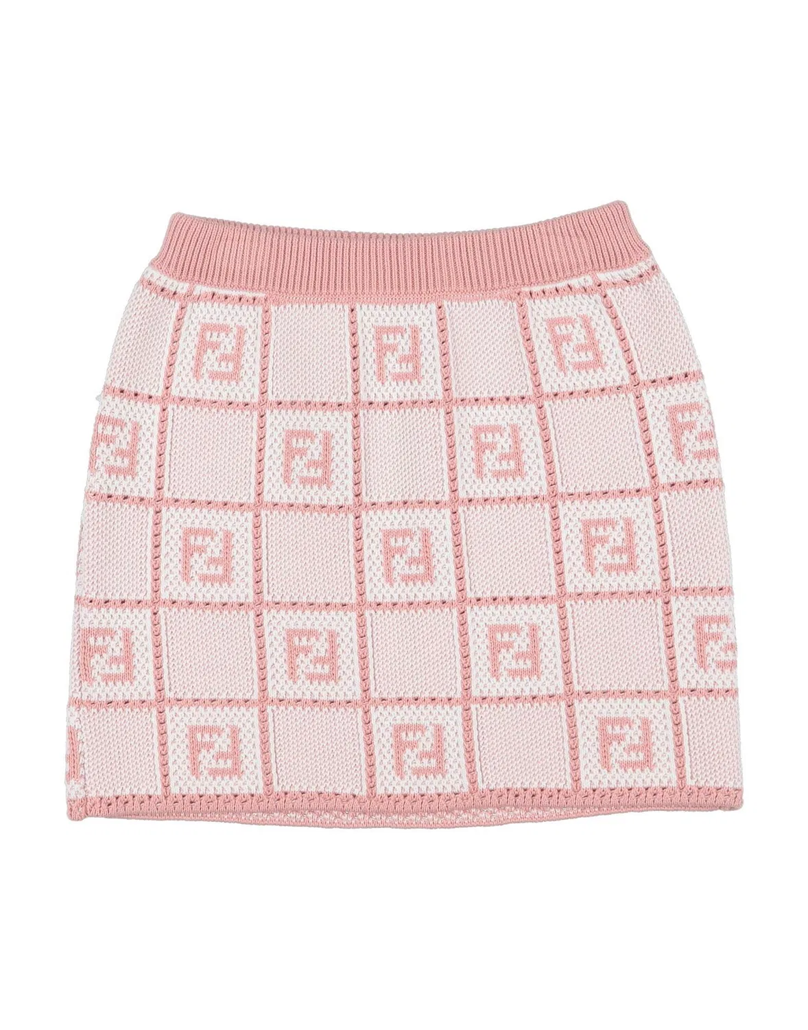 Детская юбка для девочек жаккардовой вязки Fendi, светло-розовый