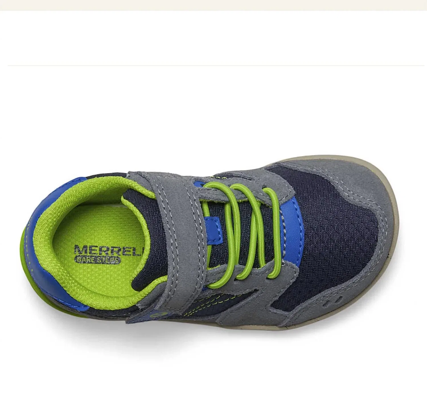 Детские кроссовки для мальчиков с застежкой-велкро Baresteps A83 MERRELL, Navy/Green — фото 4
