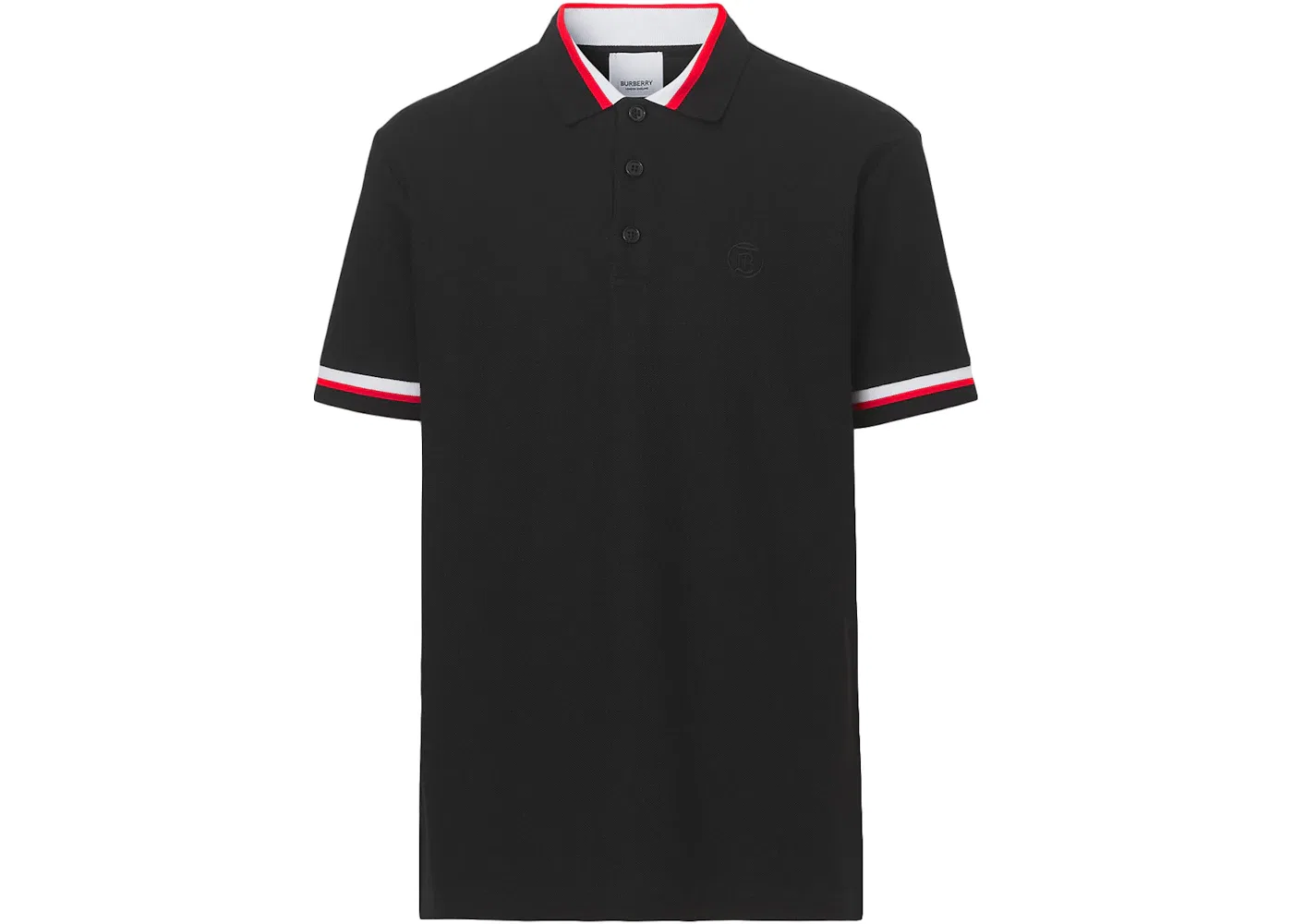 Мужское поло с принтом Monogram Motif Burberry, Black/Red/White