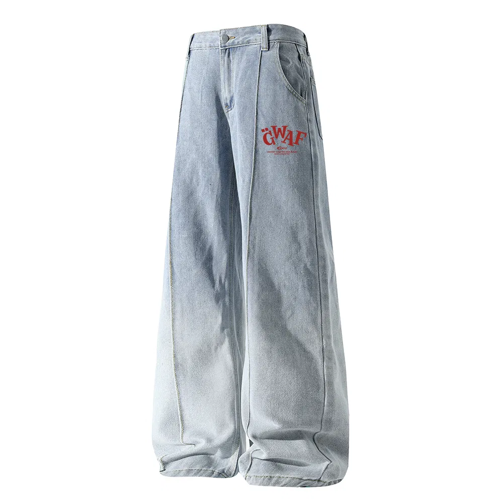 Детские джинсы прямого кроя со средней посадкой GWAF, Light Blue