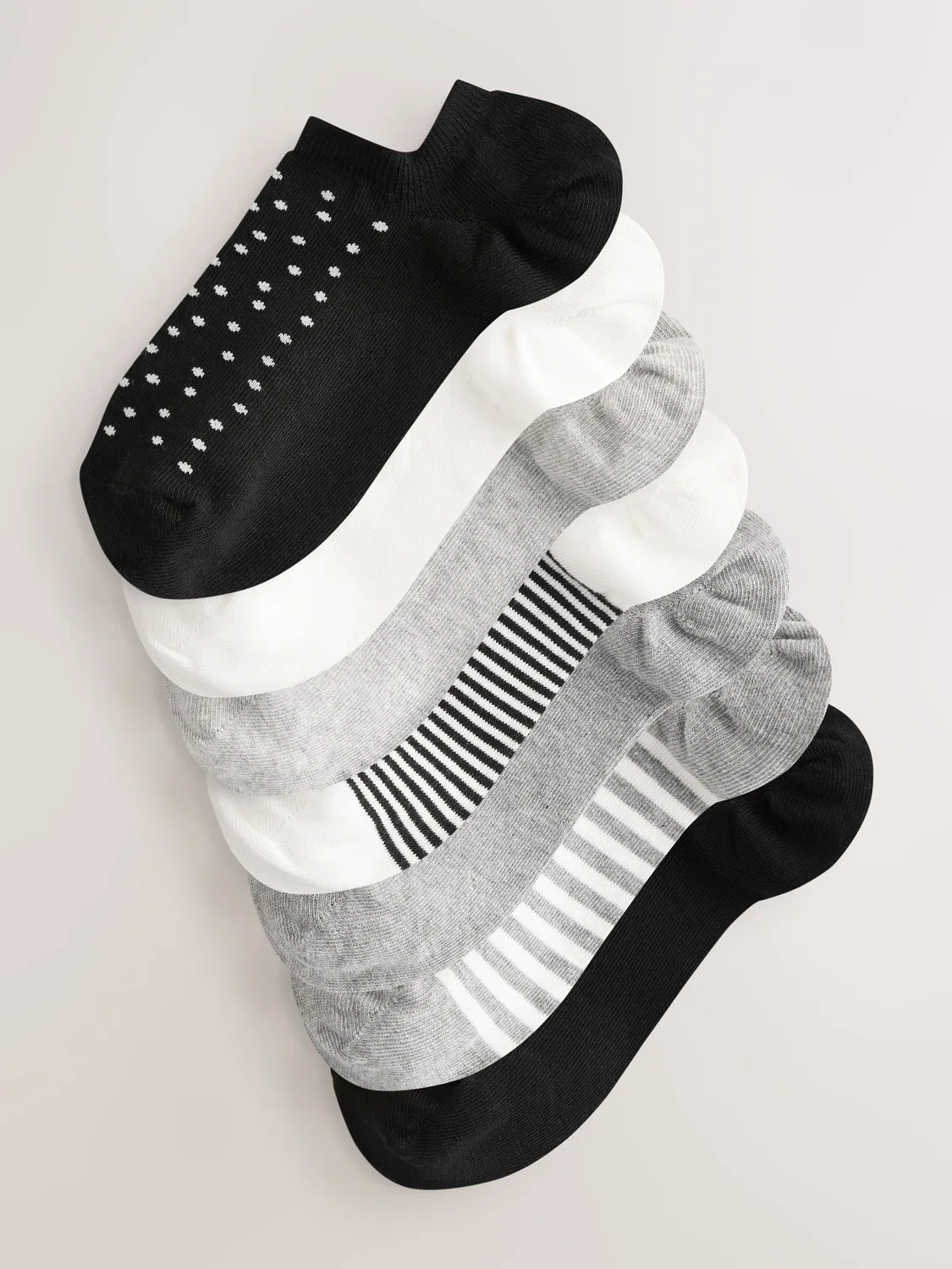 Носки для тренировок, 7 пар, Black/White Mix Print Next, черно-белый
