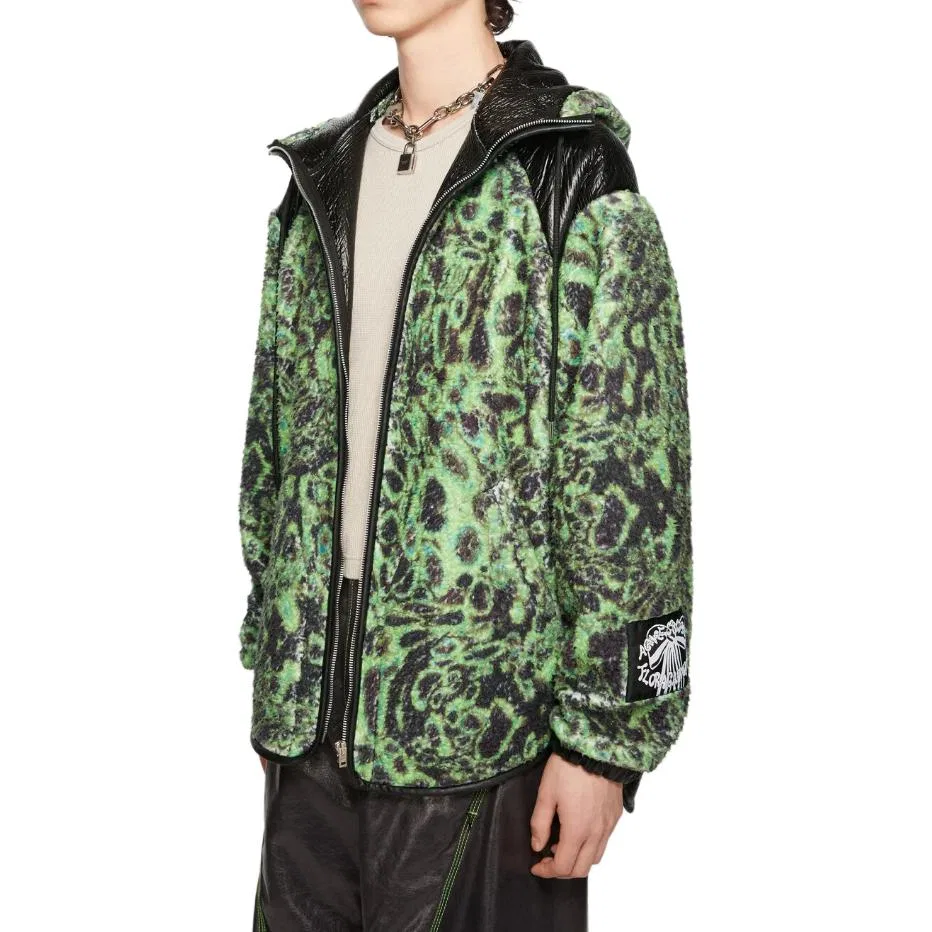 Мужская куртка из флиса с принтом Acne Studios, Green & Black — фото 3