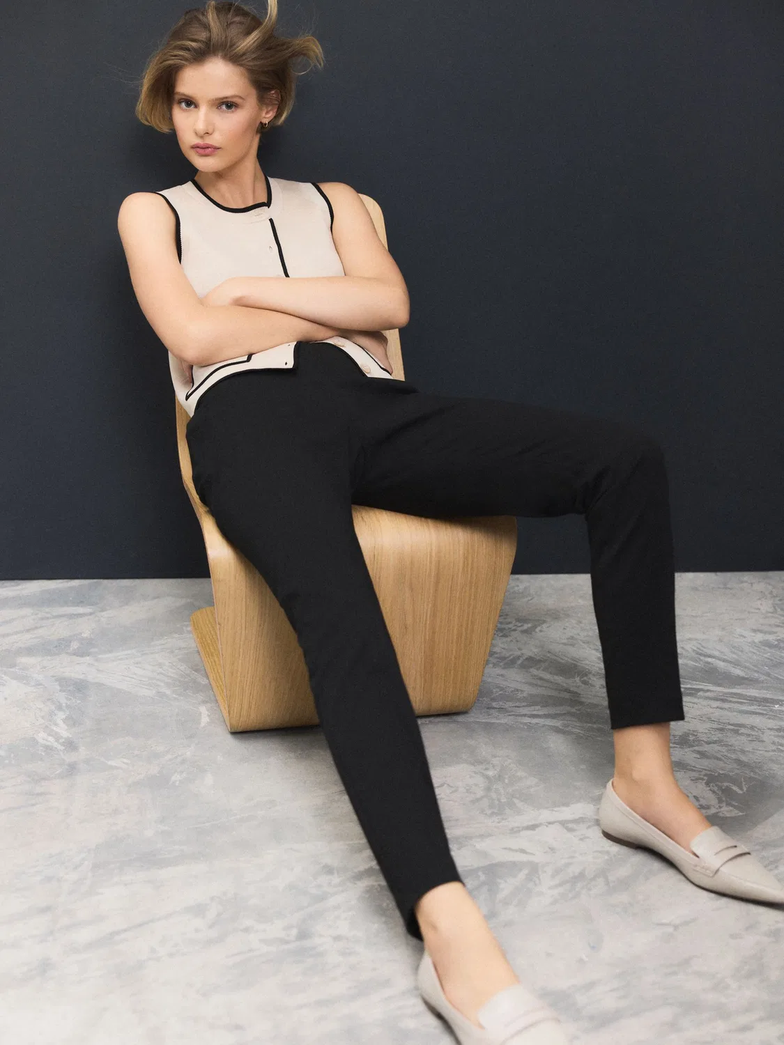 Брюки зауженные Black Skinny Tailored Trousers Next, черные