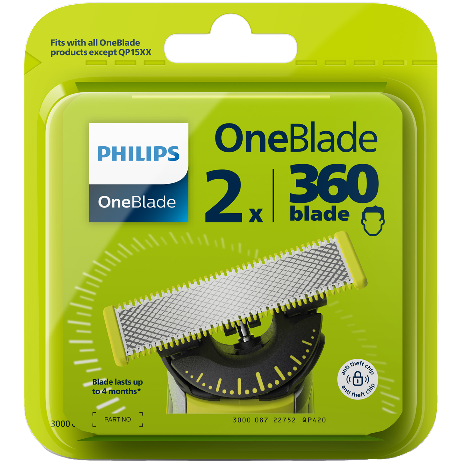 Philips Oneblade 360 QP420/50 сменные лезвия, 2 шт./1 упаковка - фото