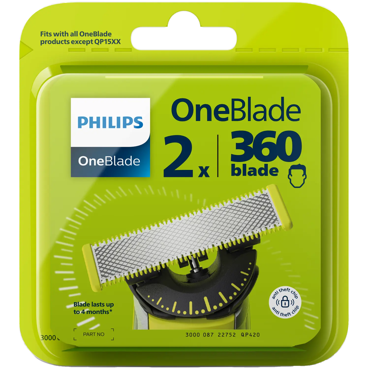 

Philips Oneblade 360 QP420/50 сменные лезвия, 2 шт./1 упаковка