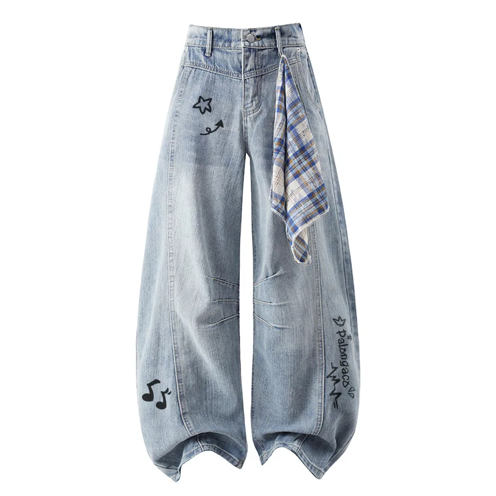 Детские джинсы свободного кроя с широкой штаниной PAL ONGACO, Blue
