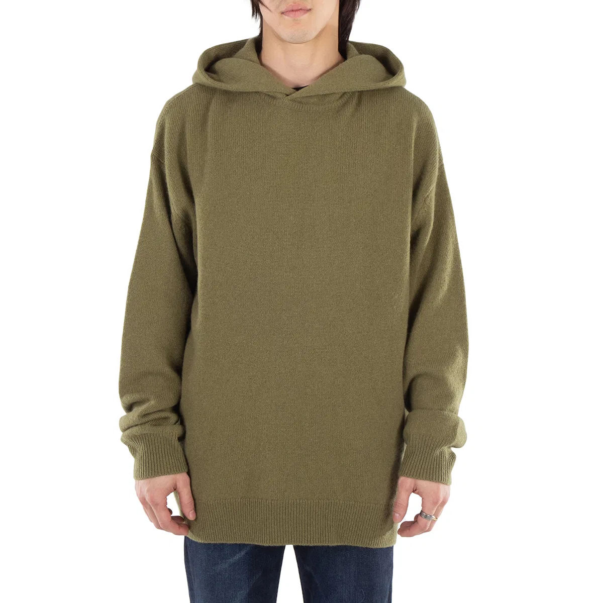 Свитшот с капюшоном из кашемира Hooded Cashmere Blend Jumper Acne Studios, Green